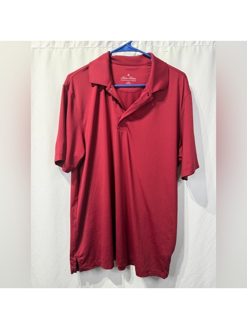 Brooks Brothers maroon performance athletic golf casual polo shirt